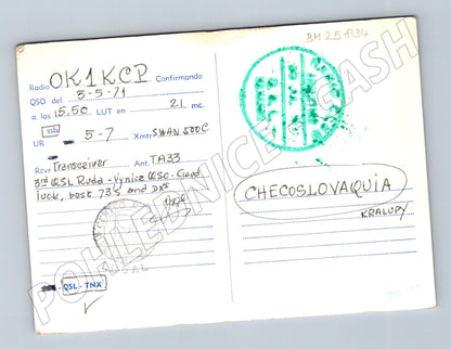 Pohlednice Argentina QSL OK1KCP Kralupy 1971 (BM25834)