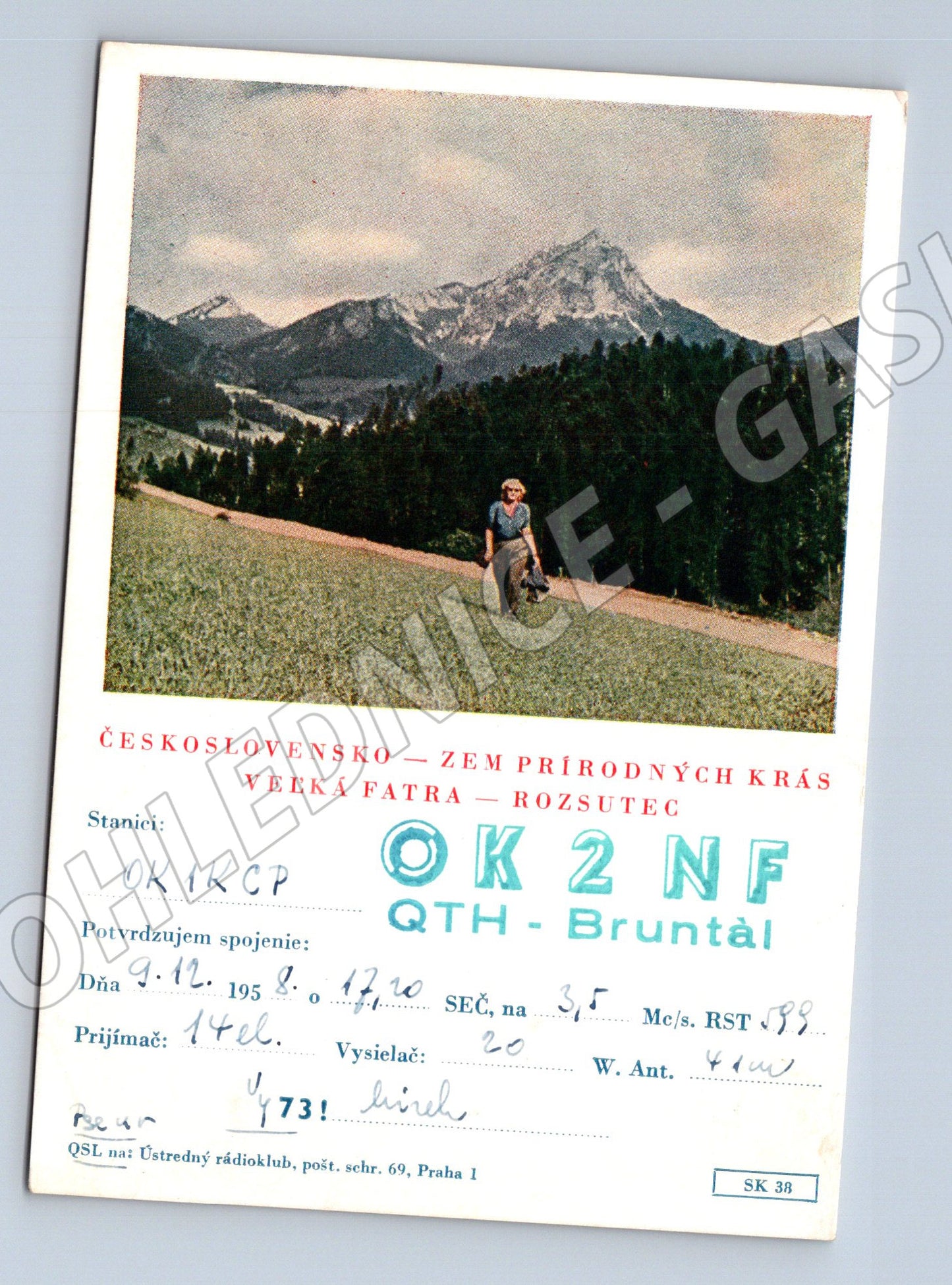Pohlednice Veľká Fatra Rozsutec QSL 1951 (BM25843)