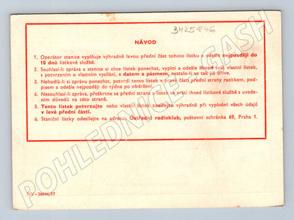 Pohlednice Třebíč radioamatérská QSL SVAZARM 1958 (BM25846)