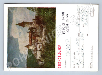 Pohlednice Brno hrad Veveří QSL lístek 1957 (BM25851)