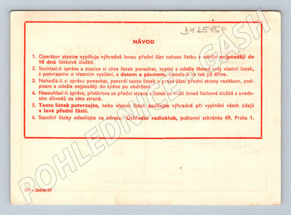 Pohlednice QSL karta radioamatéři Svazarm 1958 (BM25868)