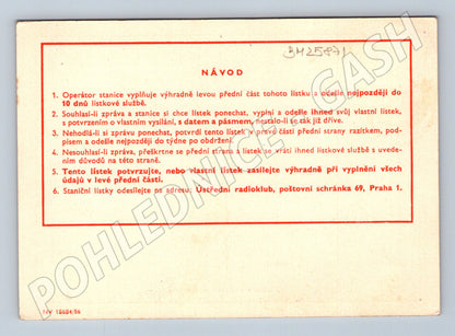 Pohlednice QSL lístek OK1HCD OK3KFY Bratislava 1957 (BM25871)