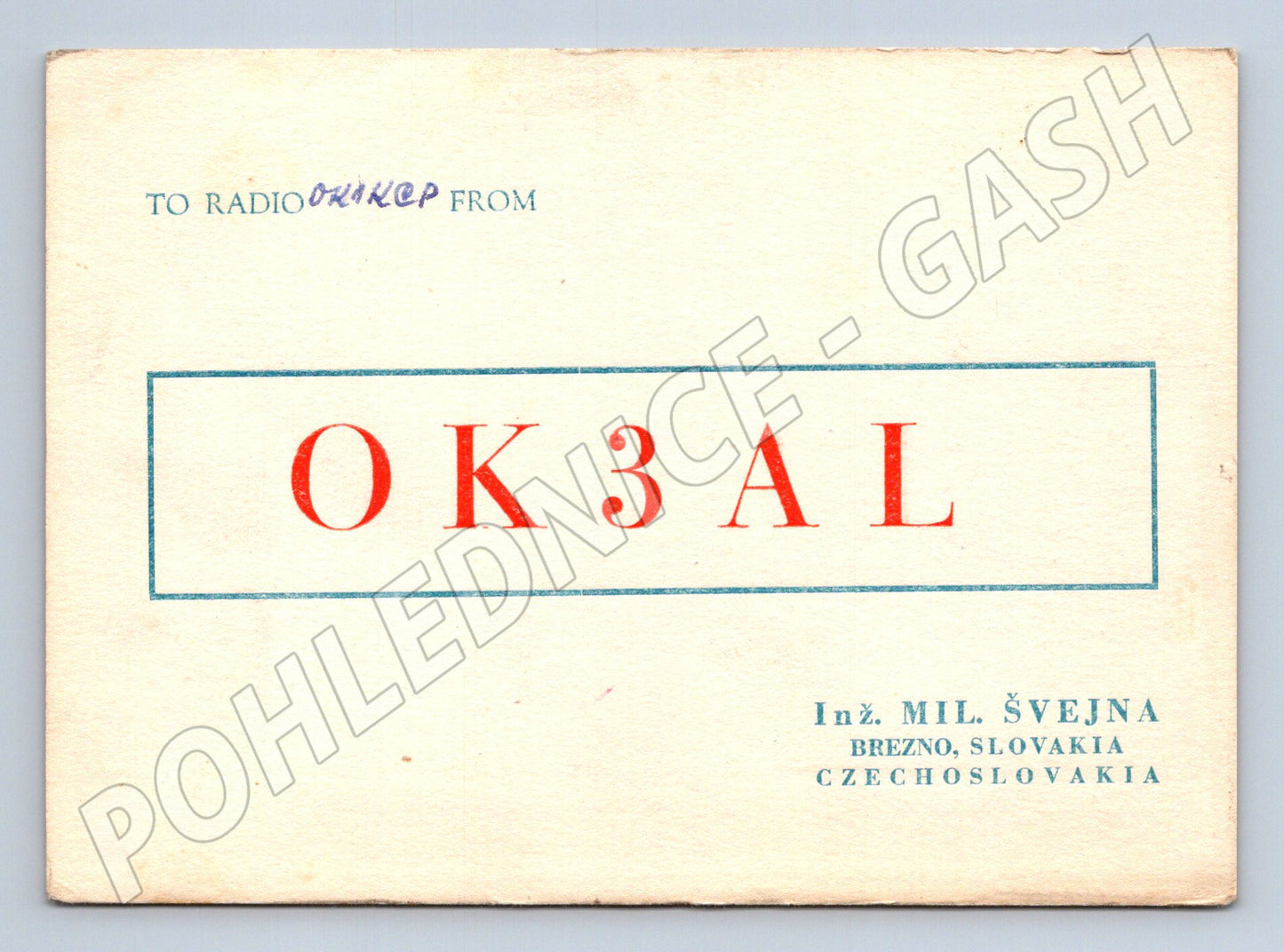 Pohlednice Slovensko Brezno QSL OK3AL 1978 (BM25872)