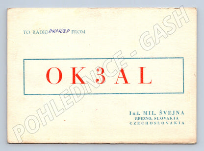 Pohlednice Slovensko Brezno QSL OK3AL 1978 (BM25872)
