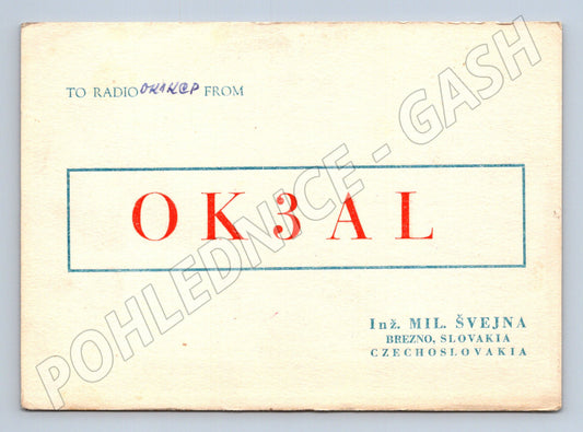 Pohlednice Slovensko Brezno QSL OK3AL 1978 (BM25872)