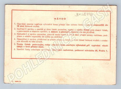 Pohlednice Slovensko QSL karta Bratislava 1957 (BM25873)