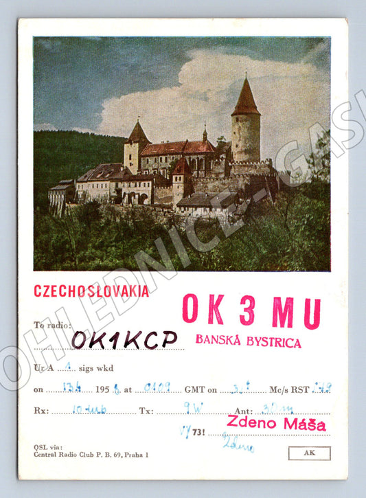 Pohlednice Československo Zvolenský zámek QSL 1954 (BM25874)