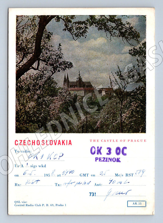 Pohlednice Praha Pražský hrad QSL karta (BM25875)