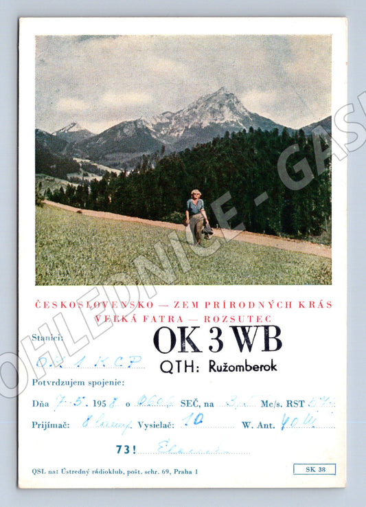 Pohlednice Československo Ružomberok Veľká Fatra QSL 1958 (BM25880)