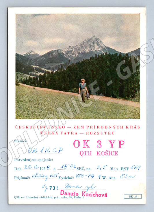Pohlednice Slovensko Veľká Fatra Rozsutec 1958 (BM25884)
