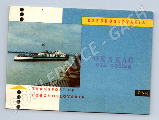 Pohlednice Československo QSL karta loď 1959 (BM25889)