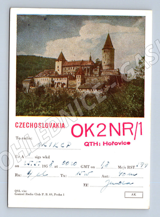 Pohlednice Hořovice zámek QSL 1958 (BM25890)
