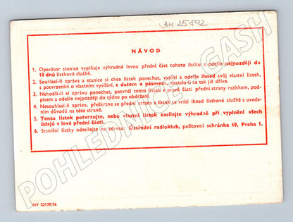Pohlednice QSL karta radioamatérství 1957 (BM25892)