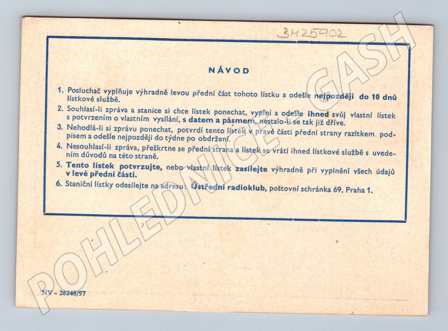 Pohlednice Liberec QSL karta SVAZARM 1957 (BM25902)