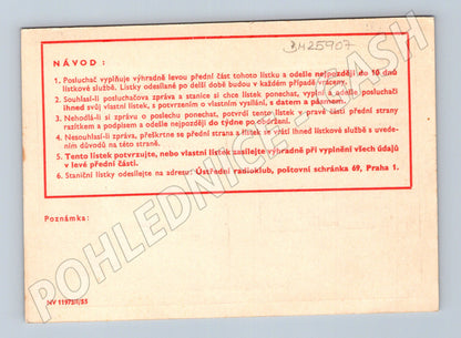 Pohlednice Žamberk radioamatérská QSL karta 1956 (BM25907)