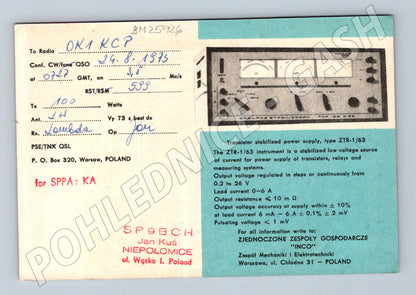 Pohlednice Polsko QSL karta INCO 1973 (BM25926)