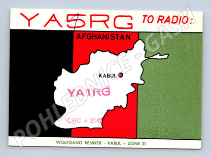 Pohlednice Afghánistán QSL karta mapa Kábul (BM25941)