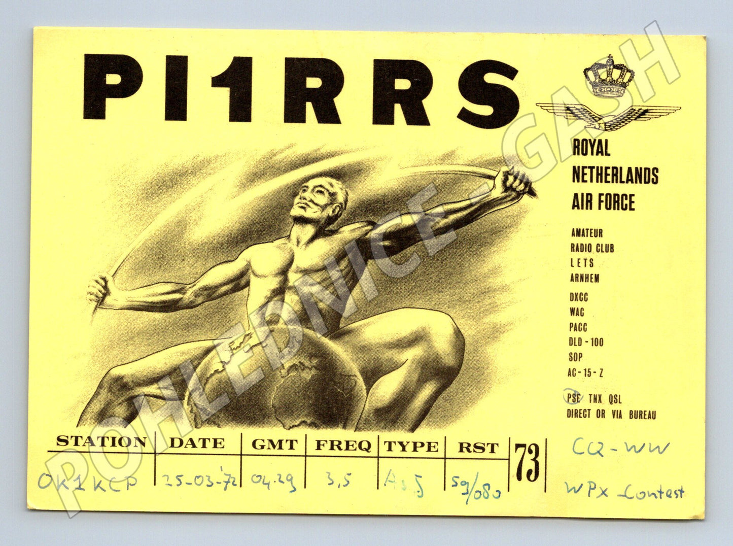 Pohlednice Nizozemsko QSL karta PI1RRS 1972 (BM25954)