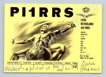 Nizozemsko QSL karta Royal Netherlands Air Force 1972 (BM25955)