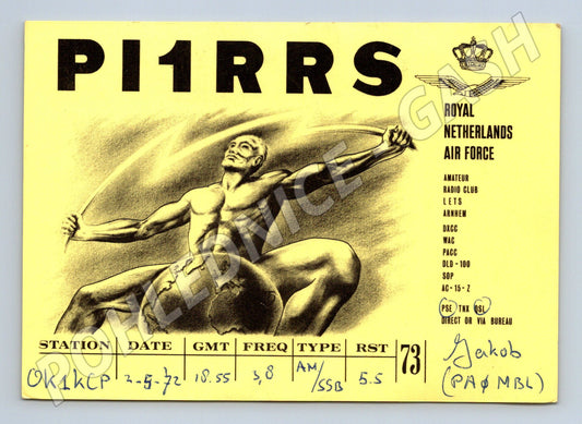 Nizozemsko QSL karta Royal Netherlands Air Force 1972 (BM25955)