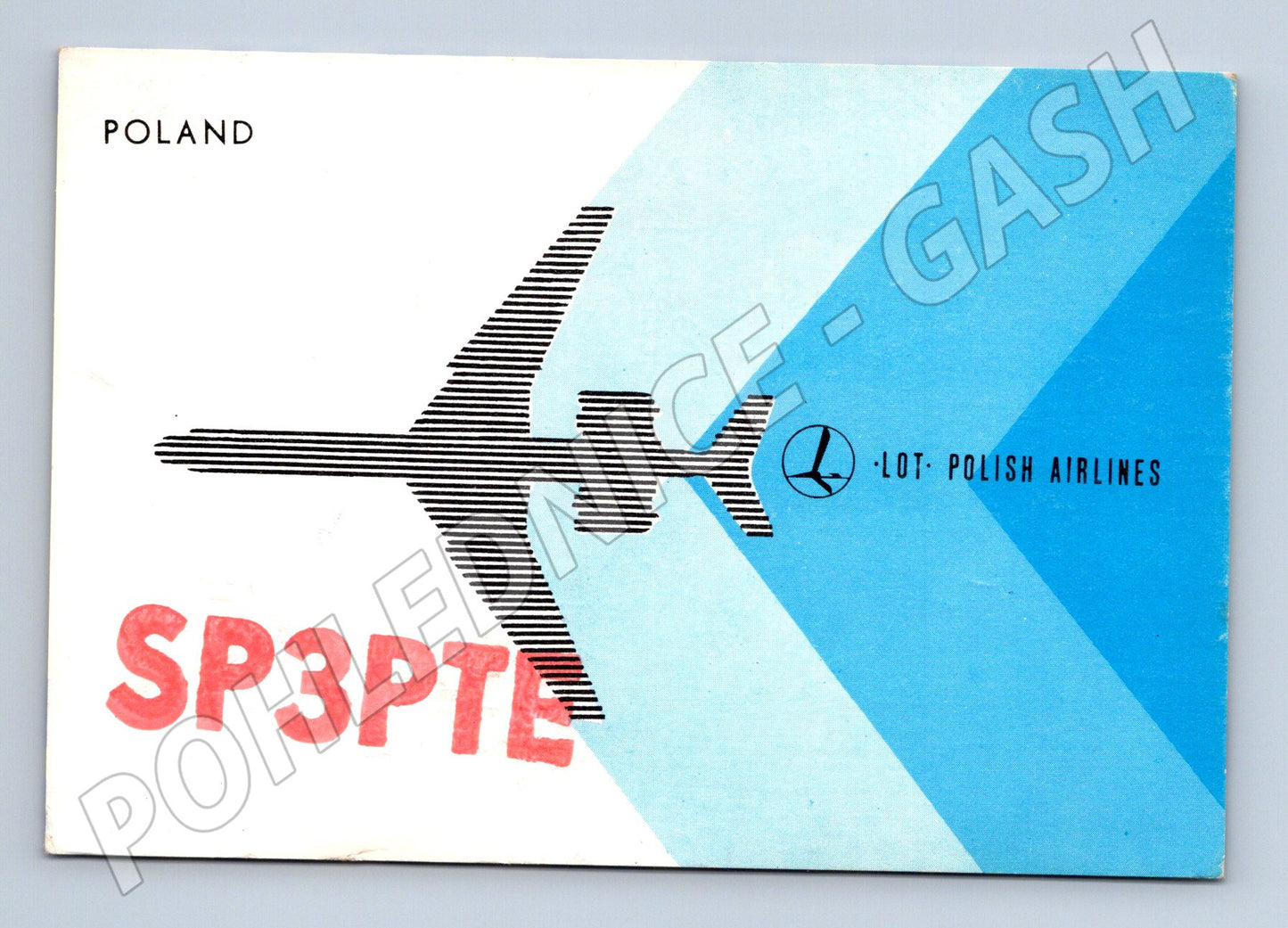 Pohlednice Polsko LOT Polish Airlines QSL karta 1973 (BM25957)