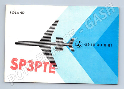 Pohlednice Polsko LOT Polish Airlines QSL karta 1973 (BM25957)