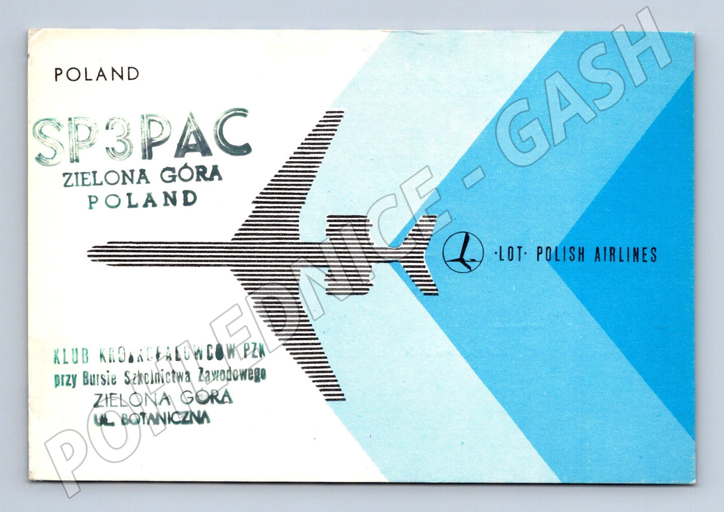 Pohlednice Polsko Zielona Góra QSL karta LOT 1973 (BM25958)