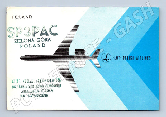 Pohlednice Polsko Zielona Góra QSL karta LOT 1973 (BM25958)