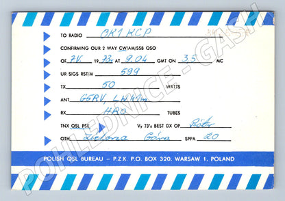 Pohlednice Polsko Zielona Góra QSL karta LOT 1973 (BM25958)