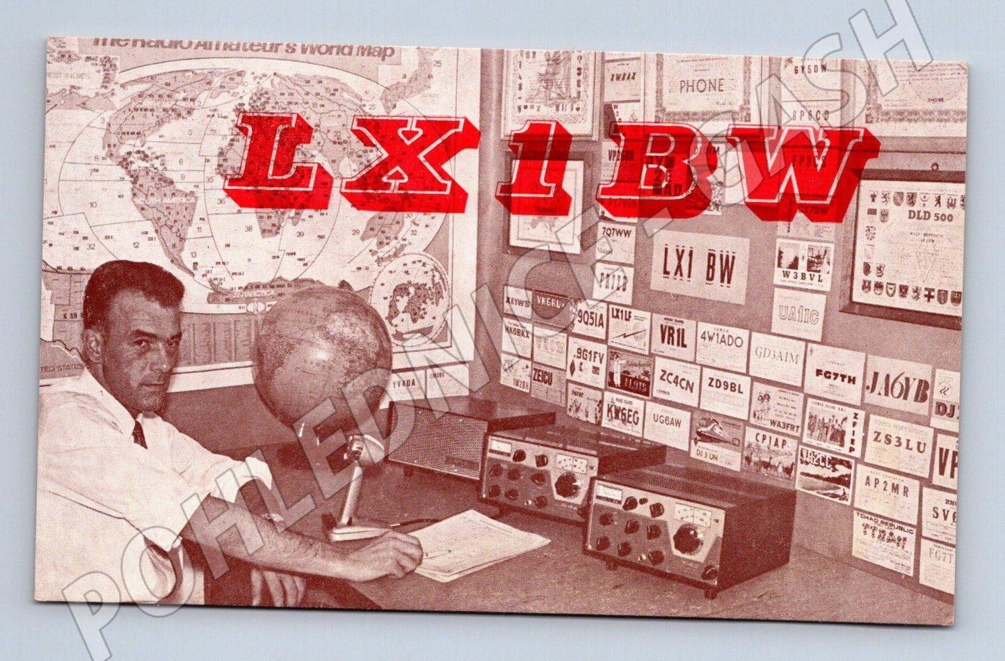 Pohlednice Lucembursko radioamatér LX1BW 1972 (BM25962)