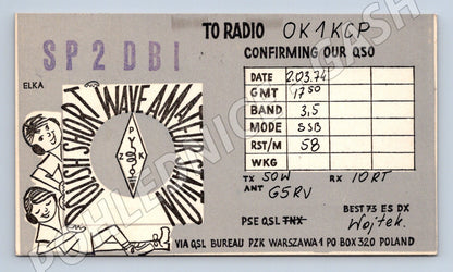 Pohlednice Polsko SP2DBI QSL karta 1974 (BM25965)