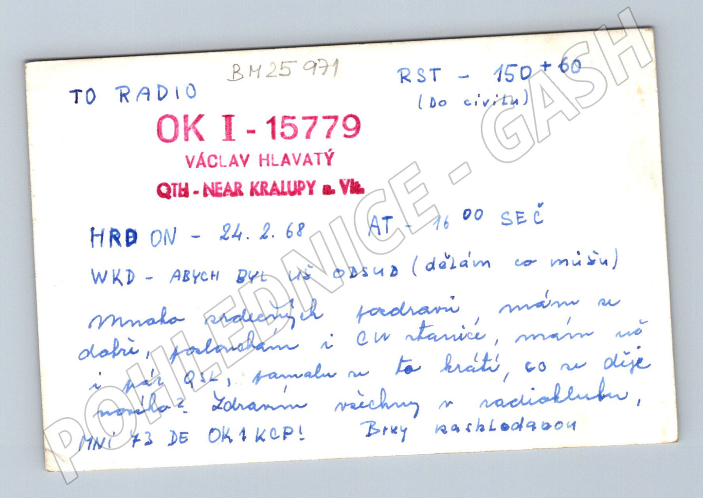 Pohlednice tajemný rozkaz satirický motiv 1968 (BM25971)