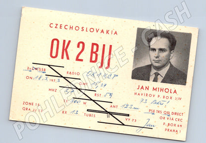 Pohlednice Československo QSL karta Jan Mihola Havířov 1973 (BM25972)