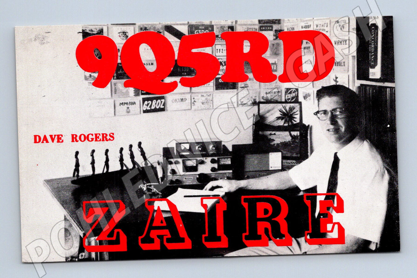 Pohlednice Zaire QSL karta Dave Rogers radioamatér 1971 (BM25982)