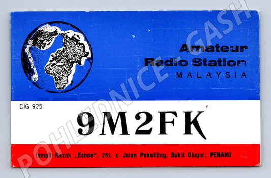 Pohlednice Malajsie QSL karta 9M2FK 1975 (BM25983)