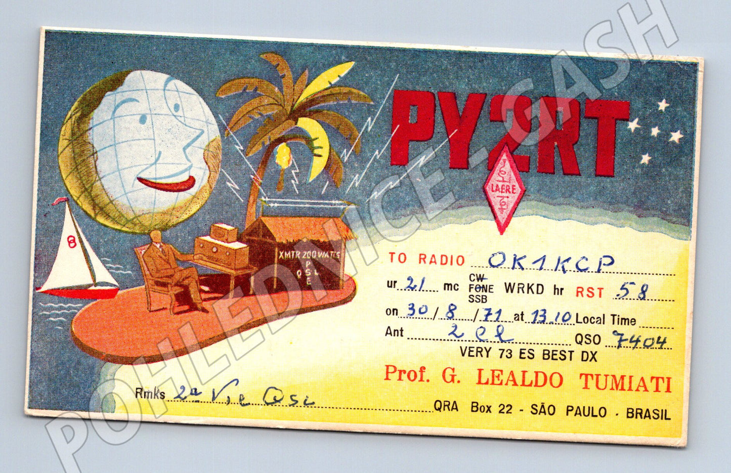 Pohlednice Brazílie radioamatérská QSL karta 1971 (BM26005)