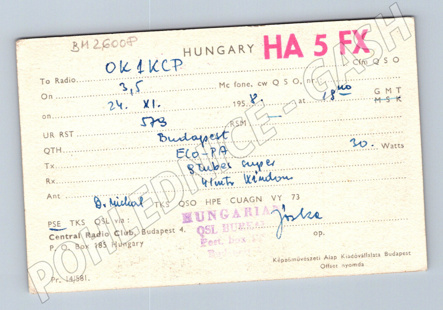 Pohlednice Maďarsko keramické figuríny HA 5 FX 1958 (BM26008)