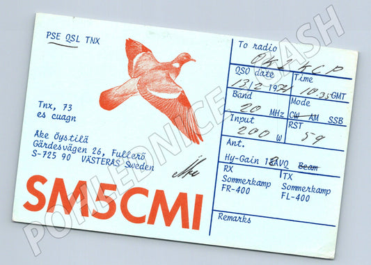 Pohlednice Švédsko SM5CMI QSL karta 1971 (BM26012)