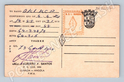 Pohlednice Angola Zebra QSL karta 198x (BM26017)