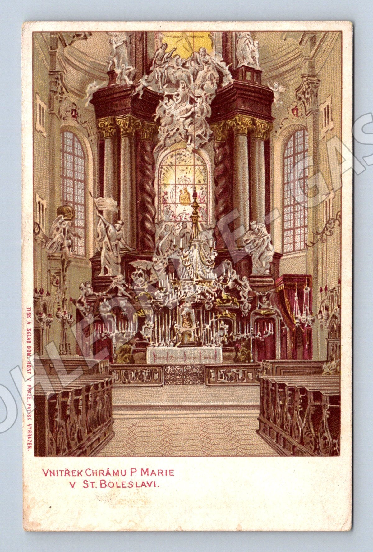 Pohlednice St. Boleslav vnitřek chrámu P. Marie (BM26026)