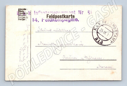 Pohlednice feldpost Rakousko-Uhersko vojenská 1911 (BM26030)