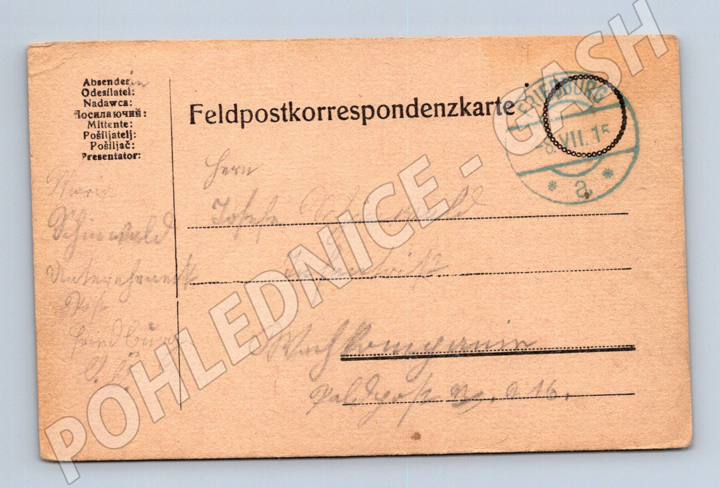 Pohlednice Německo Feldpost Freiburg 1915 (BM26031)