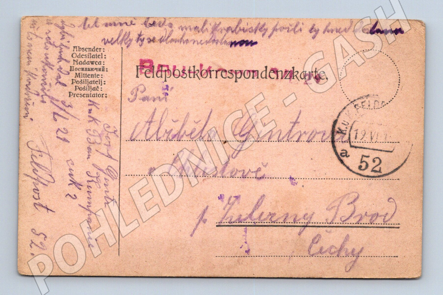 Pohlednice Železný Brod Feldpost 1914-1918 (BM26034)