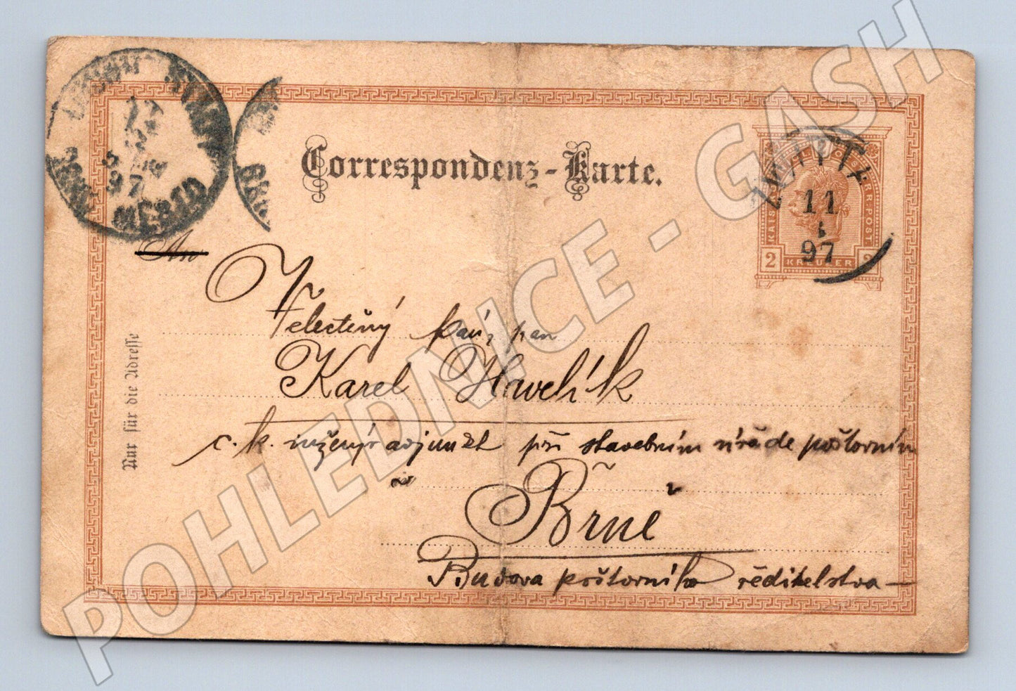 Pohlednice Brno Correspondenz-Karte 1897 (BM26044)
