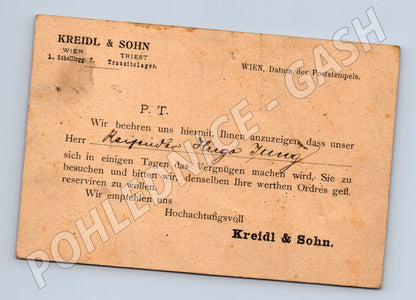 Pohlednice Rakousko Kreidl & Sohn korespondence (BM26052)