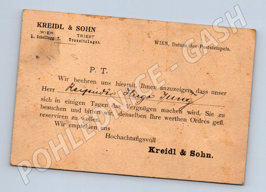 Pohlednice Rakousko Kreidl & Sohn korespondence (BM26052)