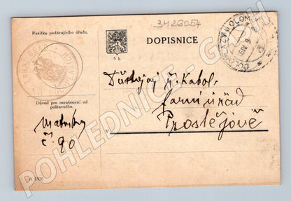 Pohlednice s ručně psanými texty Olomouc Prostějov 1929 (BM26054)
