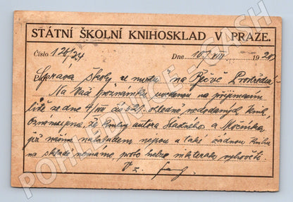 Pohlednice Praha korespondenční lístek škola 192X (BM26056)