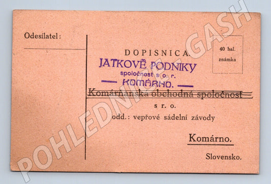 Pohlednice Slovensko Komárno Jatkové podniky (BM26058)