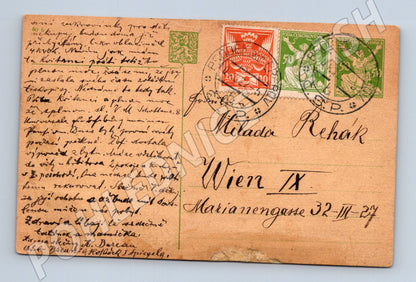 Pohlednice Rakousko secesní motiv ženy a lilie 1922 (BM26059)